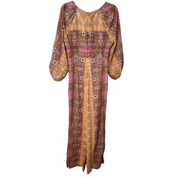 NWT Sandro Knotted Floral Print Jumpsuit Beige‎ Linen Blend FR 40 / US 8 Summer - Picture 8 of 13